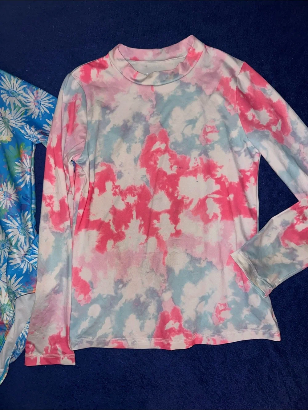 Cat & Jack Girls Large 10/12 Long Sleeve Rash Guard Swim Top Lot 2 Bathing Suit